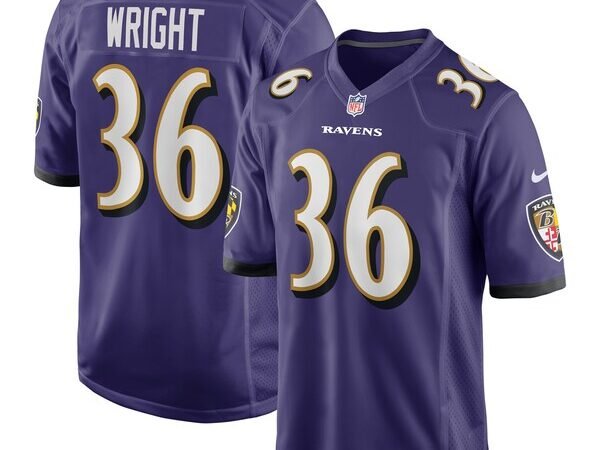 Owen Wright Baltimore Ravens Nike Team Game Jersey -  Purple