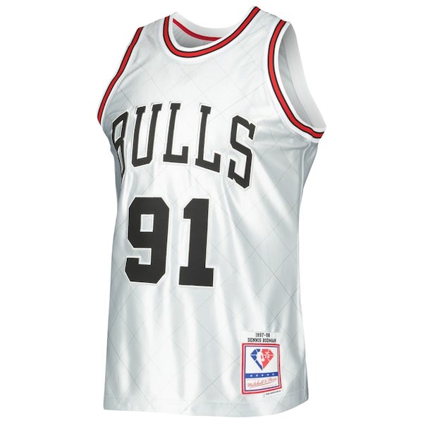 Dennis Rodman Chicago Bulls 1997/98 Hardwood Classics 75th Anniversary Swingman Jersey - Platinum