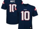Drake Maye New England Patriots Youth Replica Player Jersey - Navy