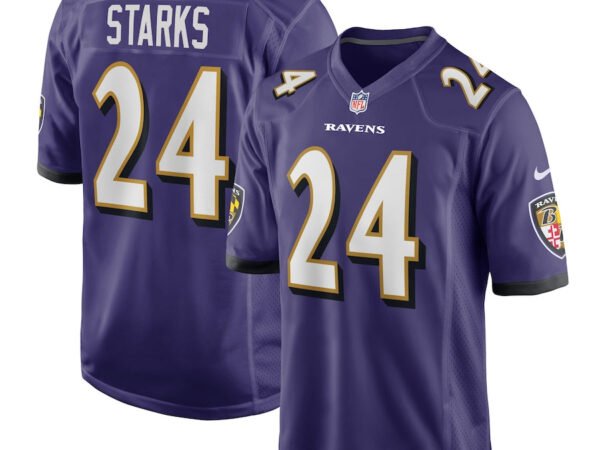 Malaki Starks Baltimore Ravens Nike 2025 NFL Draft First Round Pick No. 27 Game Jersey - Purple