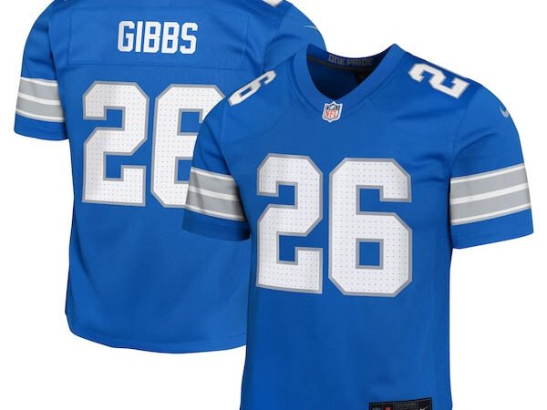 Jahmyr Gibbs Detroit Lions Nike Youth Team Player Game Jersey - Blue