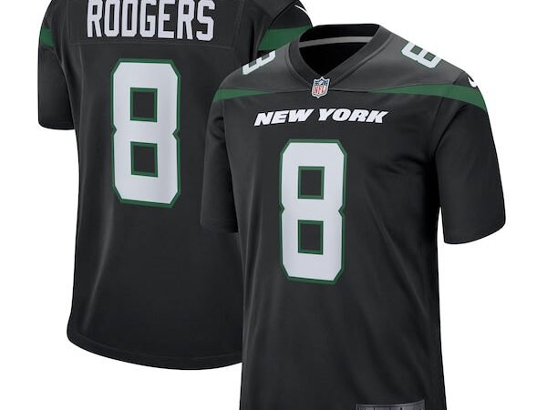 Aaron Rodgers New York Jets Nike Youth Game Jersey - Black/Green/White