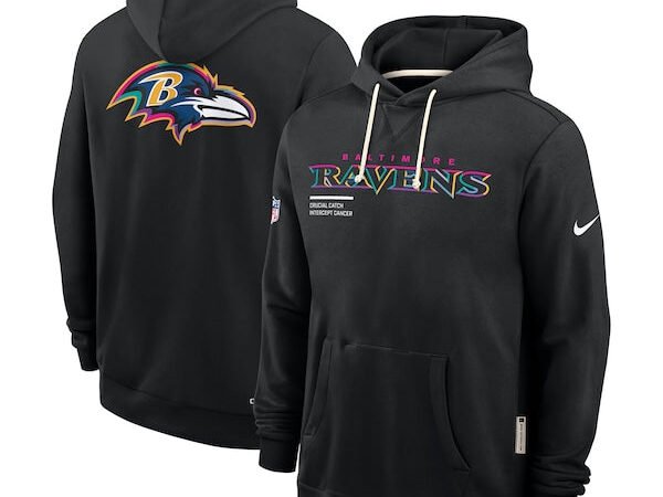 Baltimore Ravens Nike 2025 NFL Crucial Catch Sideline Standard Issue Dri-FIT Hoodie - Black
