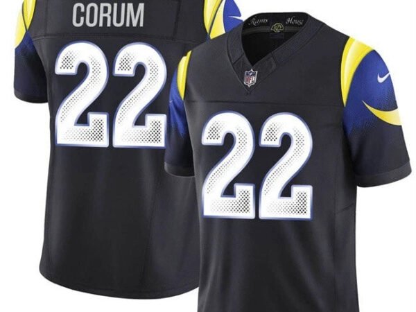 Blake Corum Los Angeles Rams Nike 2025 RIVALRIES Vapor Limited Jersey - Navy