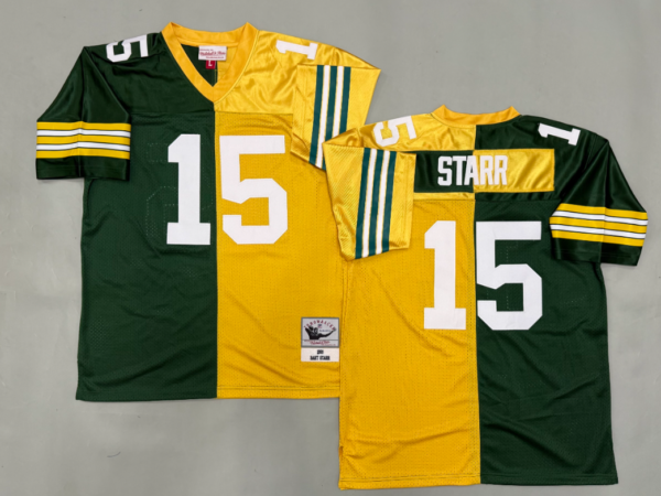 Bart Starr Green Bay Packers Authentic Split Throwback Retired Player Jersey