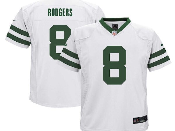 Aaron Rodgers New York Jets Nike Preschool Alternate Game Jersey - White/Green
