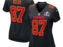 Travis Kelce Kansas City Chiefs Nike Women's Super Bowl LVIII Carbon Fashion Game Player Jersey - Black