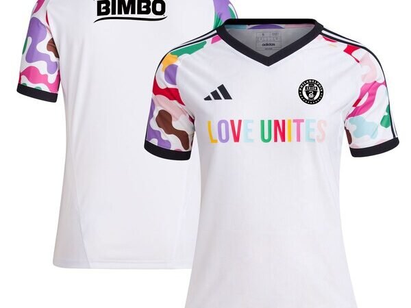 Philadelphia Union adidas Women's 2024 Pride Pre-Match Top - White
