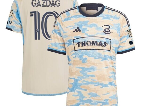 Daniel Gazdag Philadelphia Union adidas 2024 For Philly Authentic Jersey - Tan