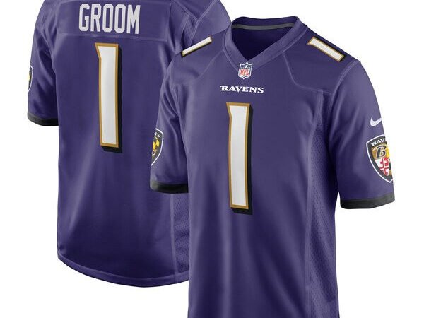 Number 1 Groom Baltimore Ravens Nike Game Jersey - Purple