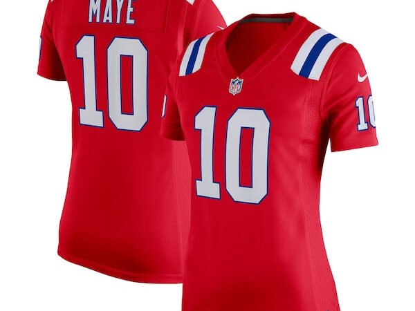 New England Patriots Nike Game Alternate - Red - Drake Maye - Womens
