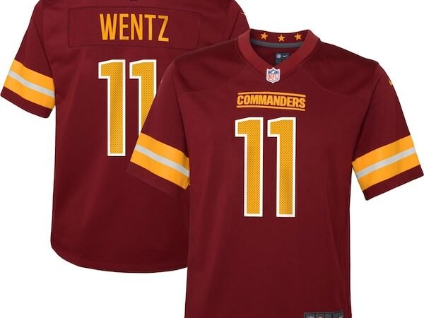 Carson Wentz Washington Commanders Nike Youth Game Jersey - Burgundy/Black/White