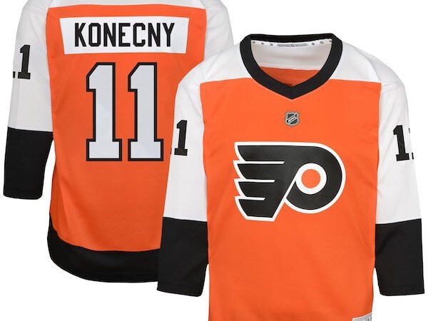 Travis Konecny Philadelphia Flyers Youth Home Replica Player Jersey - Burnt Orange