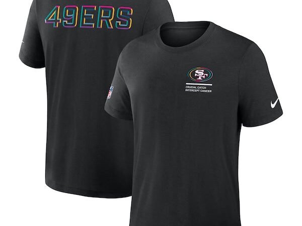 San Francisco 49ers Nike Tall 2025 NFL Crucial Catch Tri-Blend Dri-FIT T-Shirt - Black
