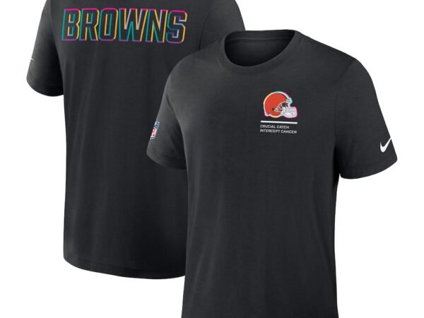 Cleveland Browns Nike 2025 NFL Crucial Catch Tri-Blend Dri-FIT T-Shirt - Black