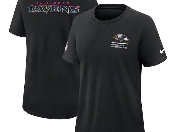 Baltimore Ravens Nike Women's 2025 NFL Crucial Catch Tri-Blend Dri-FIT T-Shirt - Black
