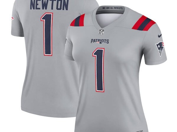 Cam Newton New England Patriots Nike Women's Inverted Legend Jersey - Gray