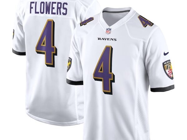 Zay Flowers Baltimore Ravens Nike  Game Jersey -  White