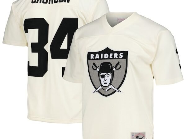 Bo Jackson Las Vegas Raiders Chainstitch Legacy Jersey - Cream