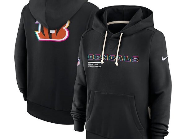 Cincinnati Bengals Nike Women's 2025 NFL Crucial Catch Sideline Standard Issue Dri-FIT Hoodie - Black