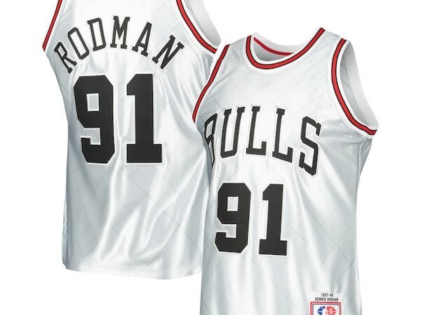 Dennis Rodman Chicago Bulls 1997/98 Hardwood Classics 75th Anniversary Swingman Jersey - Platinum