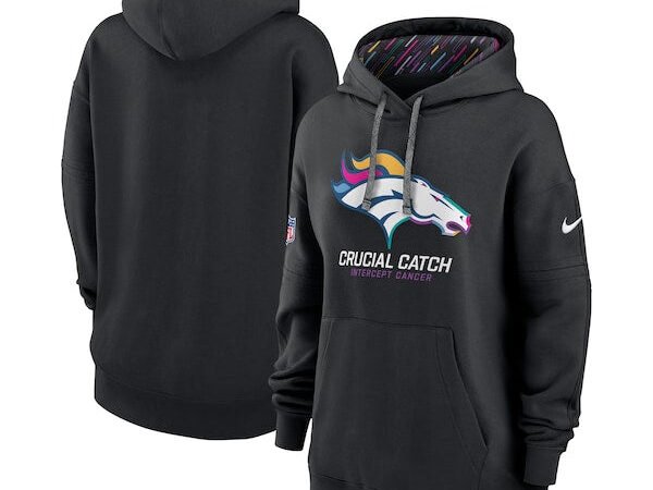 Denver Broncos Nike Women's 2024 NFL Crucial Catch Club Pullover Hoodie - Black