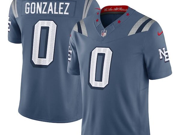 Christian Gonzalez New England Patriots Nike 2025 Rivalries Collection Limited Jersey - Storm Blue