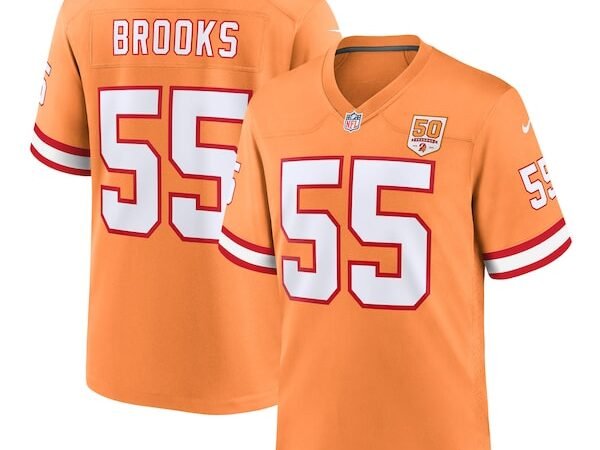 Derrick Brooks Tampa Bay Buccaneers Nike 50th Season Game Jersey - Creamsicle/Red