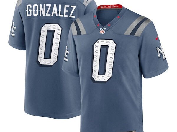 Christian Gonzalez New England Patriots Nike 2025 Rivalries Collection Game Jersey - Storm Blue
