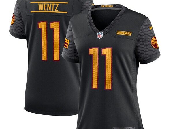 Carson Wentz Washington Commanders Nike Women's Alternate Game Player Jersey - Black/Burgundy/White