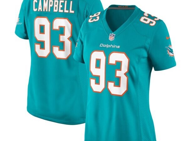 Calais Campbell Miami Dolphins Nike Women's Game Jersey - Aqua