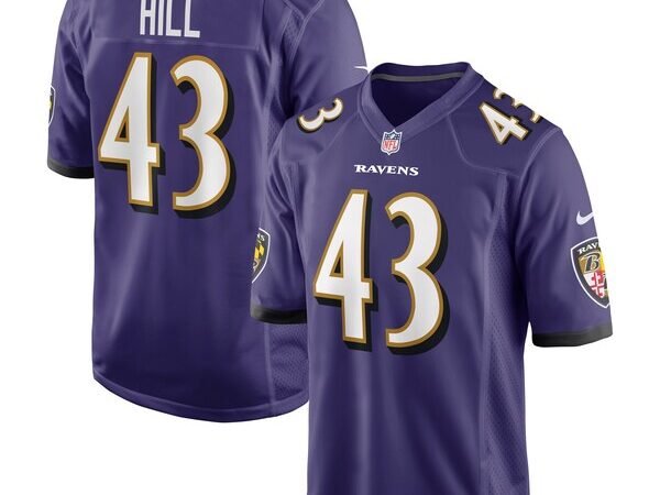 Justice Hill Baltimore Ravens Nike Game Jersey - Purple