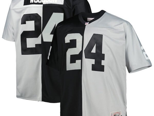 Charles Woodson Las Vegas Raiders Big & Tall Split Legacy Retired Player Replica Jersey - Black/Silver