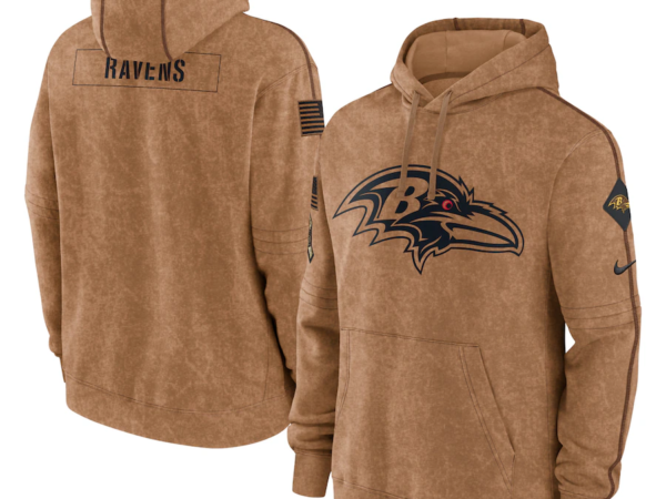 Baltimore Ravens Men's Nike Brown 2023 Salute To Service Club Pullover Hoodie