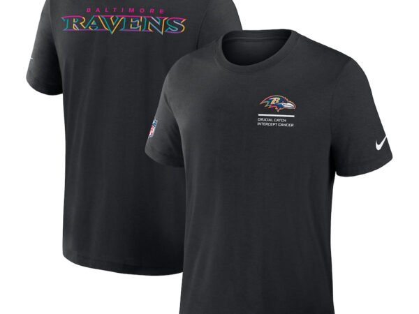 Baltimore Ravens Nike 2025 NFL Crucial Catch Tri-Blend Dri-FIT T-Shirt - Black