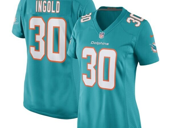Alec Ingold Miami Dolphins Nike Women's Game Player Jersey - Aqua