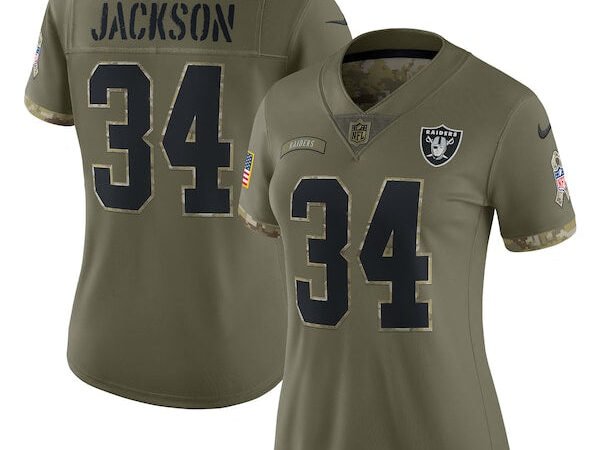 Bo Jackson Las Vegas Raiders Nike Women's 2022 Salute To Service Retired Player Limited Jersey - Olive