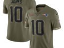 Mac Jones New England Patriots Nike 2022 Salute To Service Limited Jersey - Olive
