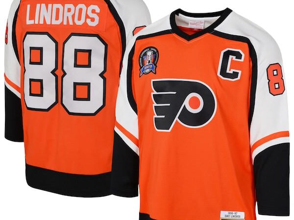 Eric Lindros Philadelphia Flyers  Youth 1996/97 Power Play 2.0 Player Jersey with Captain Patch - Orange
