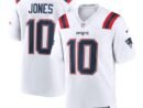 Mac Jones New England Patriots Nike Player Game Jersey - White/Navy/Red