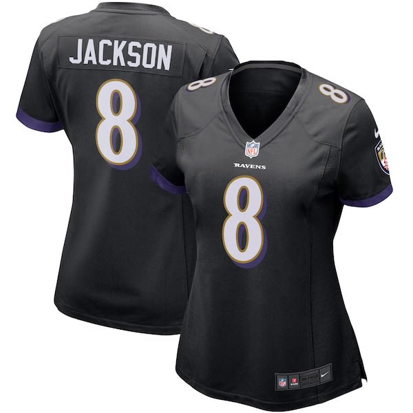 Lamar Jackson Baltimore Ravens Nike Women's Game Jersey - Black/Purple/White