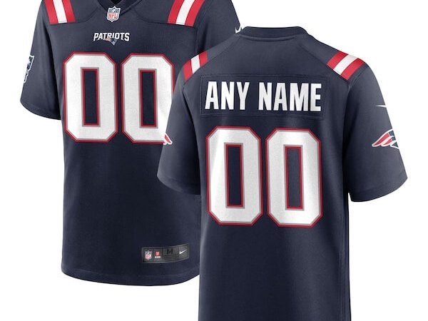 Nike New England Patriots Custom Game Jersey - Navy