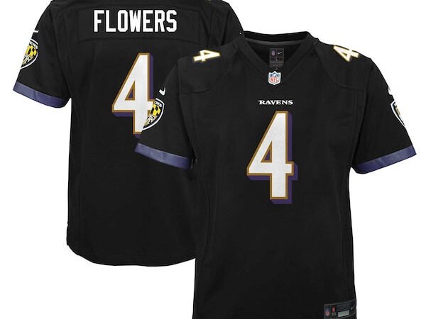 Zay Flowers Baltimore Ravens Nike Youth Alternate Player Game Jersey - Black