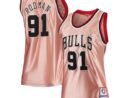 Dennis Rodman Chicago Bulls Women's 75th Anniversary Rose Gold 1997 Swingman Jersey - Pink