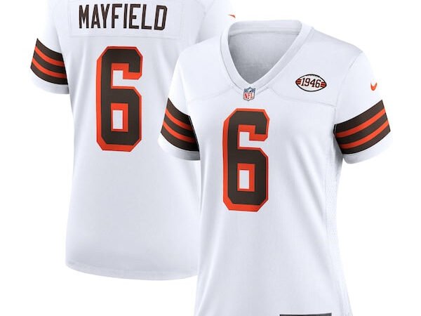 Baker Mayfield Cleveland Browns Nike Women's 1946 Collection Alternate Game Jersey - White/Brown