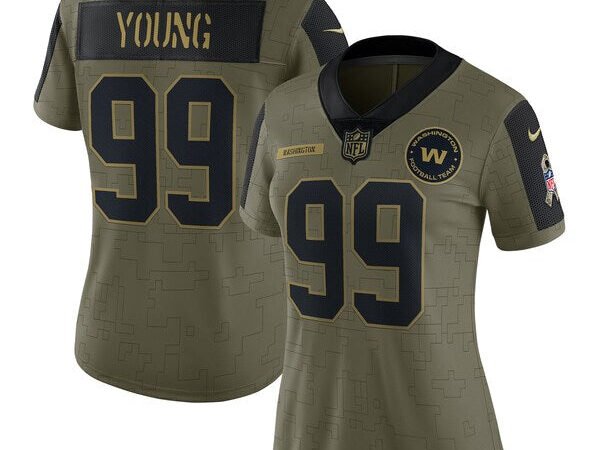 Chase Young Washington Football Team Nike Women's 2021 Salute To Service Limited Player Jersey - Olive