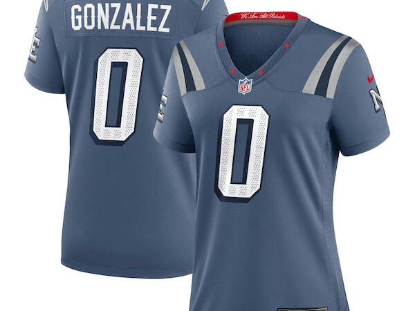 Christian Gonzalez New England Patriots Nike Women's 2025 Rivalries Collection Game Jersey - Storm Blue