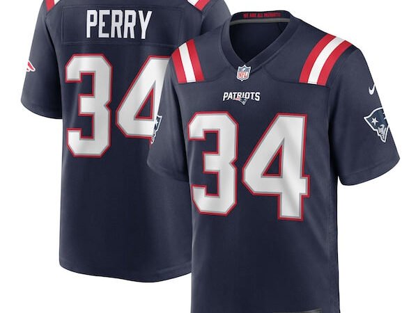 Mark Perry New England Patriots Nike Team Game Jersey -  Navy