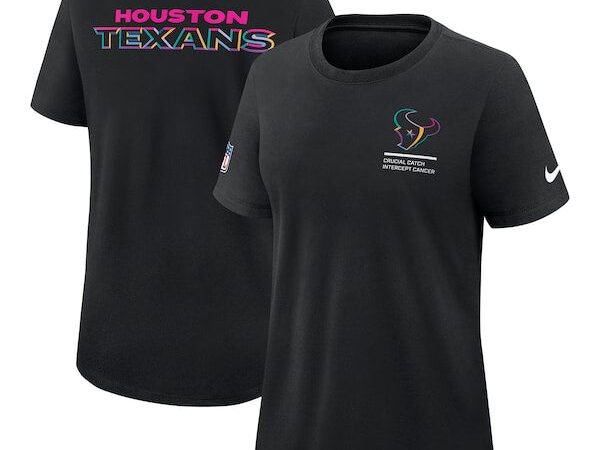 Houston Texans Nike Women's 2025 NFL Crucial Catch Tri-Blend Dri-FIT T-Shirt - Black