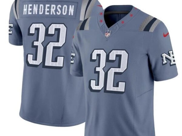 TreVeyon Henderson New England Patriots Nike 2025 RIVALRIES Vapor Limited Jersey - Storm Blue